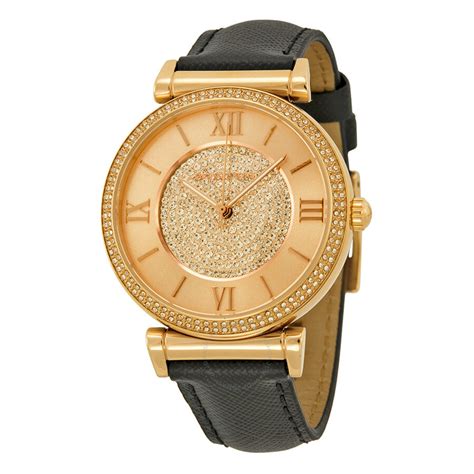 michael kors watch new design with flowers|Michael Kors leather watch.